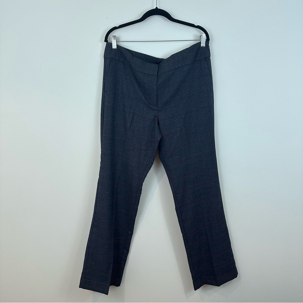 Ann Taylor Factory | Black and Gray Plaid Trousers Signature Fit Size 14 NWT